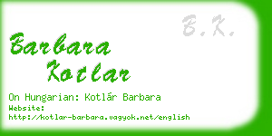 barbara kotlar business card