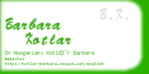 barbara kotlar business card